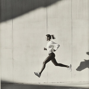 A woman running