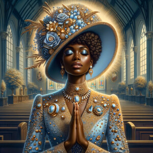 Create an illustration that embodies spirituality and a deep con...