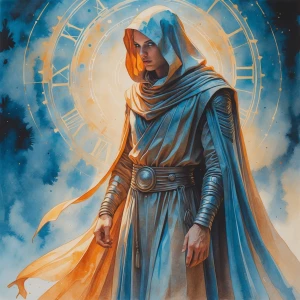In the ethereal hues of a watercolor painting, a mesmerizing tim...