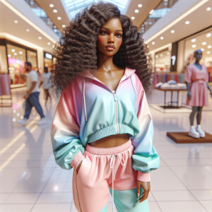 Generate an 3-D realistic image featuring a light skin African-A...