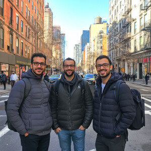 Three guys in their 30s.Two portuguese and a Brazilian lost in N...