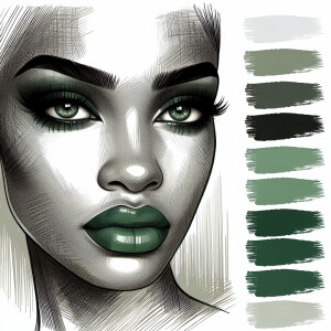 Create a sophisticated color palette with a mix of white, variou...