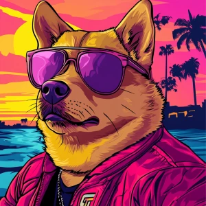 Doge meme in a humorous digital illustration in the style of a G...