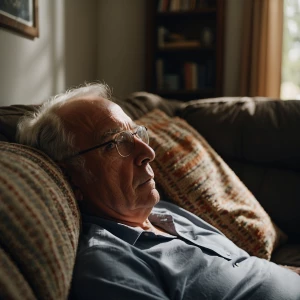 My dad napping on the couch while watching the game it’s so hot...