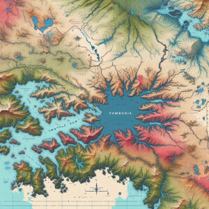 Show a zoom in of the tonle sap lake in Cambodia as a map