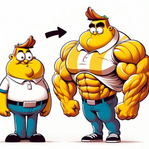 Homer Simpson with big muscles