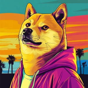 MEME DOGE in GTA art style —  — in the style of a Grand Theft Au...