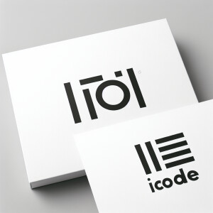 создай минималистичный логотип с надписью «iCode» в стилистике a...