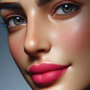 Create a close-up image of a woman’s face, with a focus on her l...