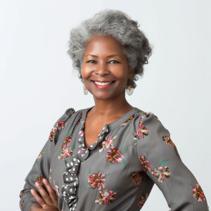A woman
Smiling
Clothes: gray Floral Dress
Looks Clean & Mod...