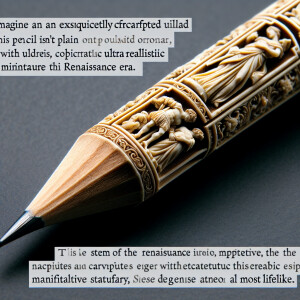 a lead pencil which stem is intricately carved with renaissance...