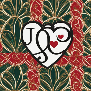 Create an image depicting two intertwined hearts, with the name...