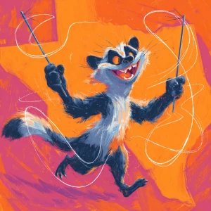 Craft an imaginative image of anthropomorphic mongoose character...
