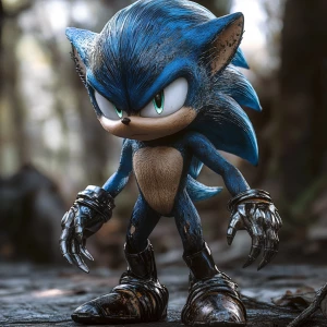 Sonic  in the style of Yautja's (Hunter Predator),ultra-detailed...