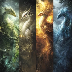 Detail the metamorphic lifecycle of a mythical creature through...