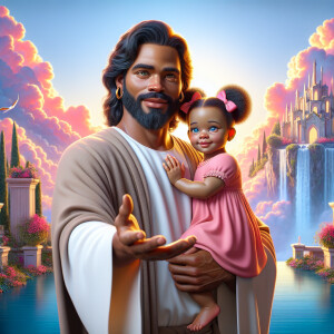 Create a 3D realistic artwork featuring the phrase 'Jesus Saves'...