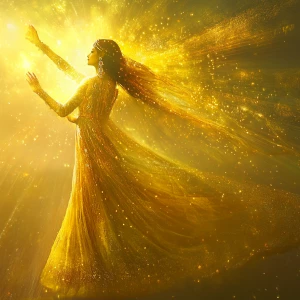 A amazing apparition of a Indian goddess, her ethereal form crea...