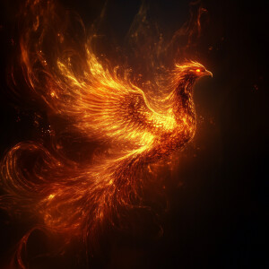 Fire bird , phoenix, flame, computerized