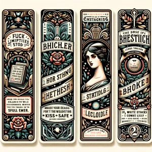 /imagine prompt: Sticker design, Literary Girl Vintage Bookmarks...