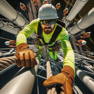man climbing a 150 foot cell phone tower, Photoshoot, DSLR, Top-...