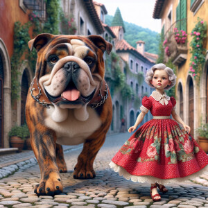 hyper-realistic hyper detailed whimsical image of a 100-pound wo...