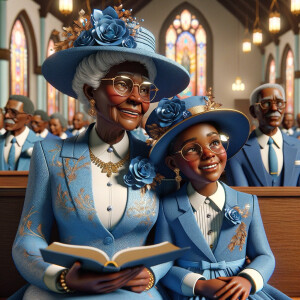 Adjust the 3-D realistic image to depict the African-American gr...