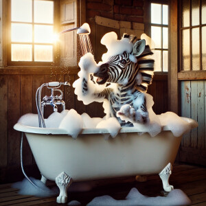 Cute Zebra-Boy Hybrid taking A bath 🛁 in a Tub