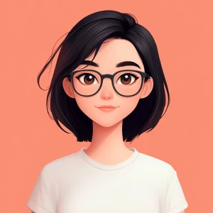 Generate carton style photo1 for AI Girlfriend assistant. Charac...