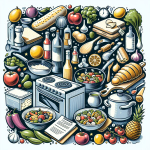 11:30 Обед** - изображение продуктов и кухни для помощи в готовк...