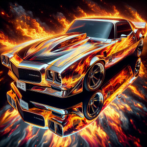 Chevrolet firebird made of glass,HDR, masterpiece, ultra-detaile...