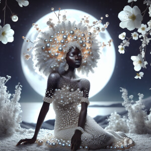 "Create an image of a majestic light skin African-American Hawai...