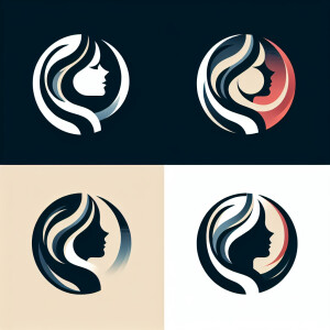 logo for secret elite dating service in Bali. girl in profile, f...