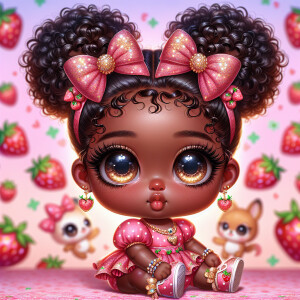 Create a high-resolution HDR illustration of an adorable African...