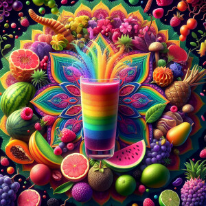 draw a glass of happy juice. make it really happy juice and rain...