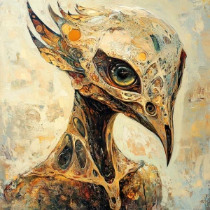 A portrait of a surreal alien hybrid inspired by the expressive...