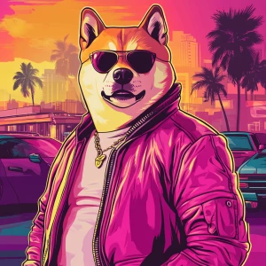 Doge meme in a humorous digital illustration in the style of a G...