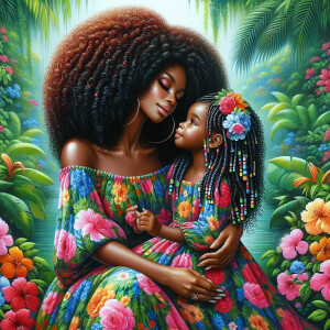 A tender depiction of a Bohemian mother with her child, both sty...