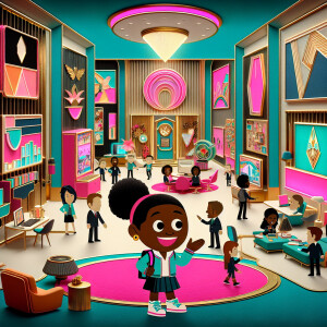 A high-definition cartoon-style advertisement for 'Pixel-To-Prof...