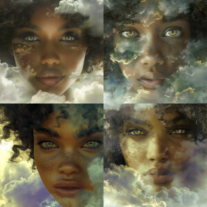 3D image of a beautiful African American woman, she has beautifu...