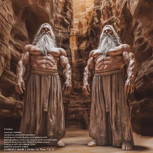 Twin Titans of the Antiquity Sanctuary:**
   "In a timeless san...