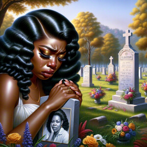 A beautiful light-skinned African-American woman with long wavy...