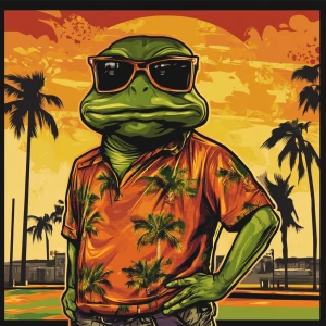 MEME PEPE in GTA art style — Pepe with a good stance on golds —...