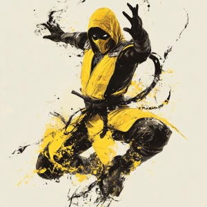 Design an original fan art depiction of the character Scorpion f...