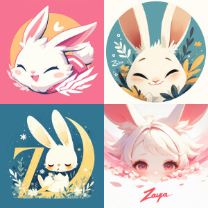 Logo with the name Zaira, in the form of a bunny