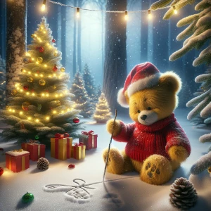 "A heartwarming, photorealistic, Christmas-themed illustration o...