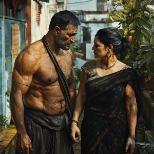 realism dminant,photorealistic 20%, a muscular sweaty employer c...