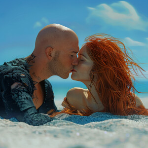A photorealistic high resolution image. Light ginger haired fema...