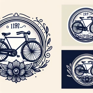 A logo combining a hand-drawn illustration of a classic bicycle with subtle shading, surrounded by a circular border