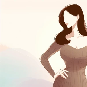 Busty brunette woman.