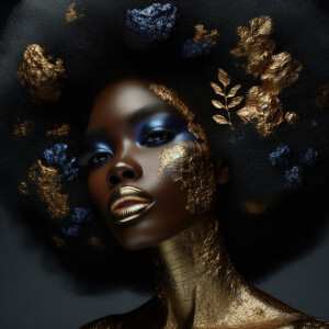 A digital illustration of an African-American woman with a large...